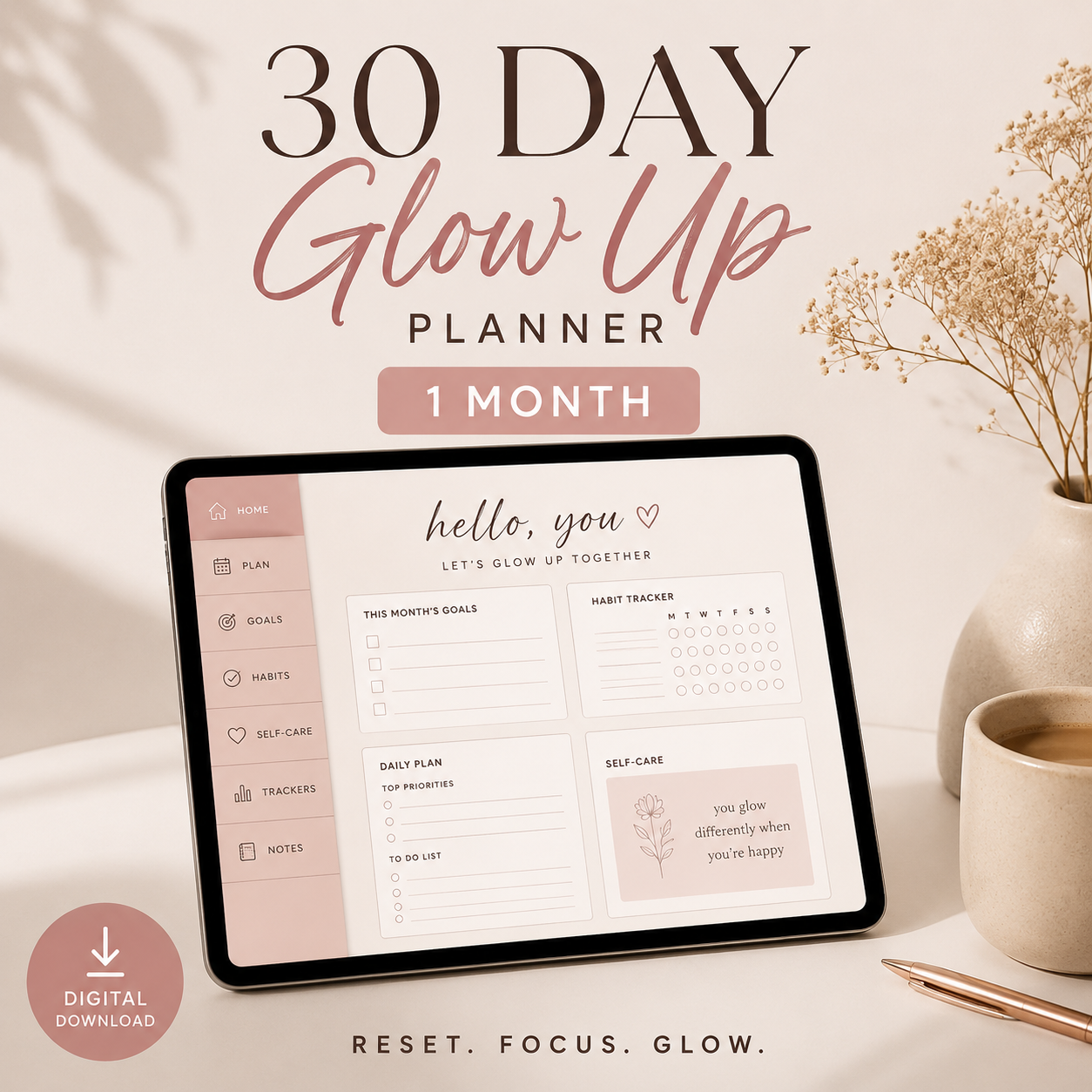30-Day Glow Up Planner – 1 Month