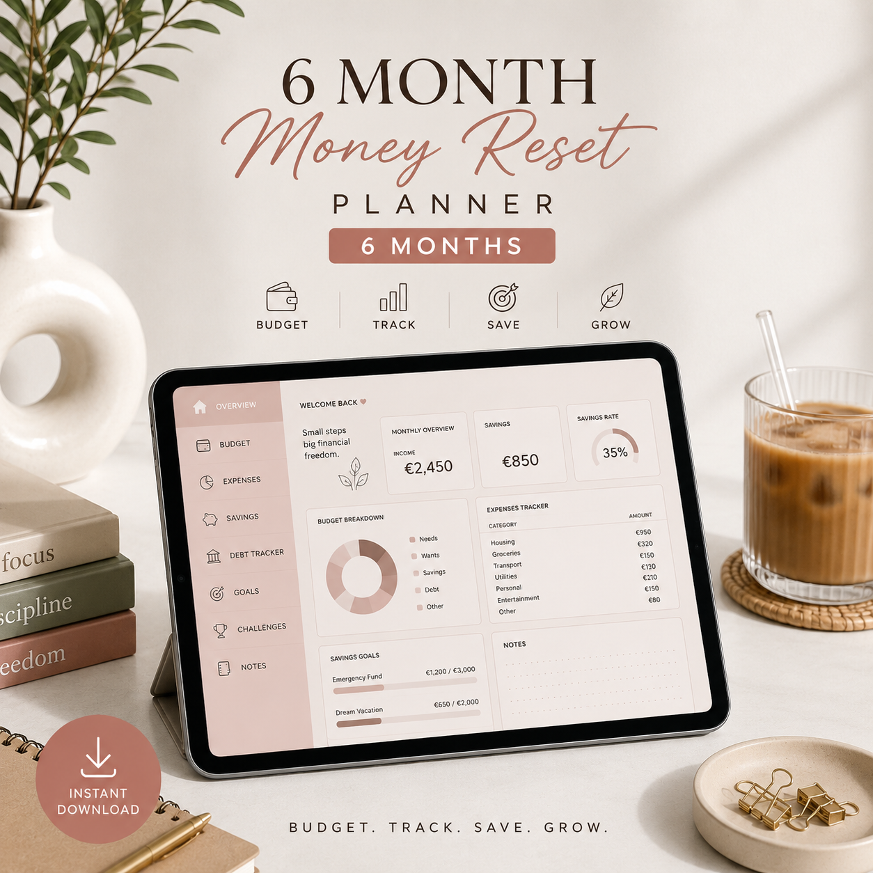 6-Month Money Reset Planner – Budget, Save & Grow